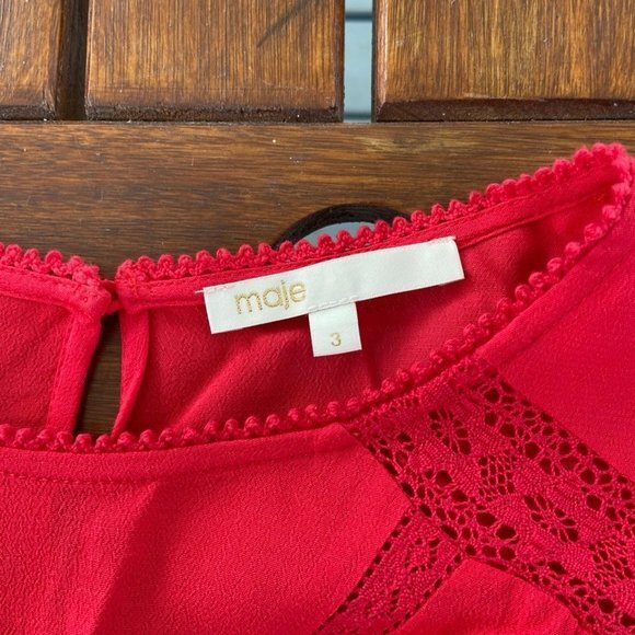 Beautifully braided detail Maje dress in Red Size 3 (Maje) EUC - Picture 6 of 15